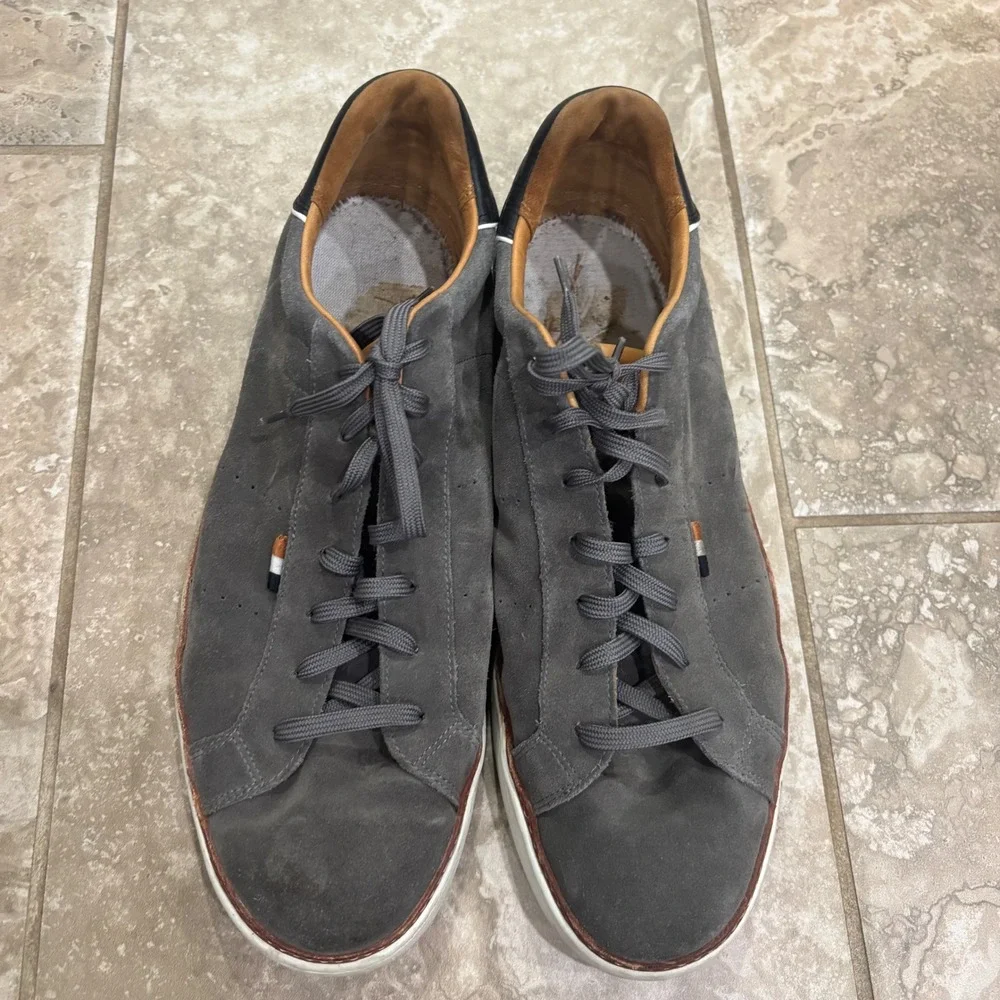 Allen Edmonds Courtside Grey Suede Low Top Sneakers Mens 14 D 4643